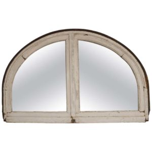 Antique French Half Round Window Casement/ Mirror