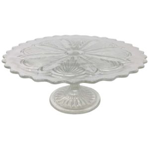 Antique Pedestal Glass Cake Patisserie Stand
