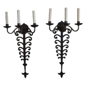 Pair of Late 19th Century Iron Sconces