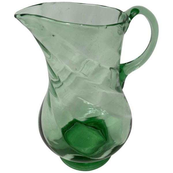 French Green Crystal Pitcher
