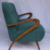 Italian Mid-Century Settee - Sofà Carlo Mollino Style in Teal Green - Image 9