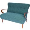 Italian Mid-Century Settee - Sofà Carlo Mollino Style in Teal Green - Image 2
