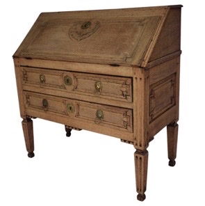 19th Century Bleached Oak Secretary